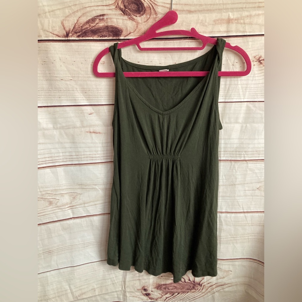 Olive maternity tank top-Ladies medium